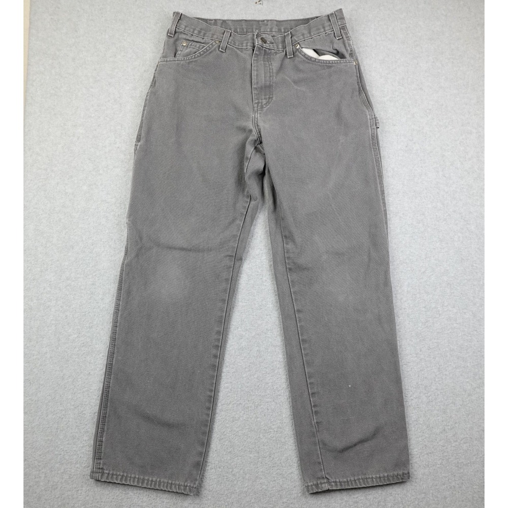 Dickies Relaxed Fit Carpenter Pants Mens 33x32 Gray Canvas Work Utility